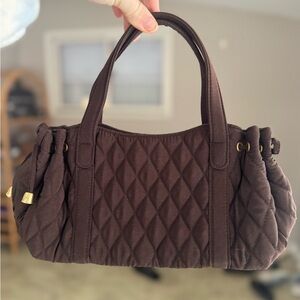 Vera Bradley Chocolate Quilted Shoulder Bag with Bows